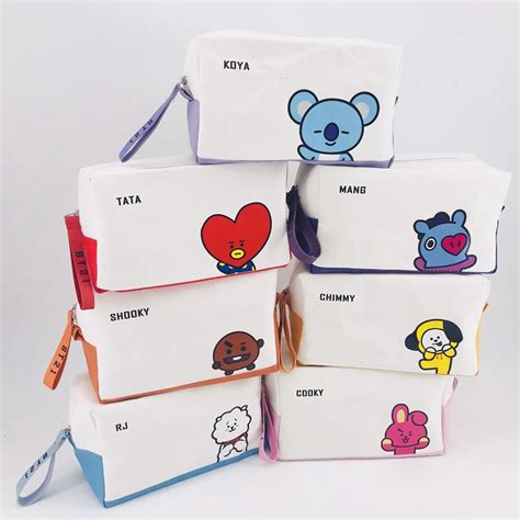 Kpop Bts Bt21 Pencil Case Pen Bags Make Up Pouch Tata Shopee Philippines