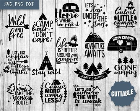 Looking for camping quotes for instagram captions? Camping SVGs, Camping cut file bundle, Campfire svg quotes ...