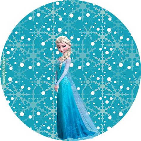 Topper Elsa Frozen Stickers Circulares Todo Peques