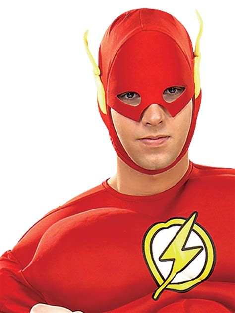 Mens Flash Costume Muscle Chest Superhero Fancy Dress Halloween W Ba