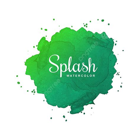 Watercolor Splash Ink Vector Png Images Green Splash Watercolor