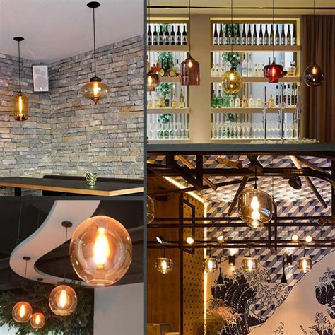 Coloured Glass Pendant Lights For Kitchen Bar Restaurant Lighting Wh