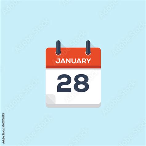 28 January Calendar Vector Illustration Stock Image And Royalty