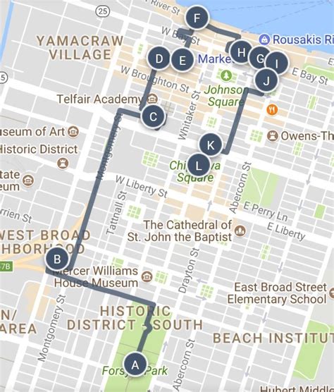 Free Walking Tour Map Of Savannah Ga Explore The Historic Charm Of