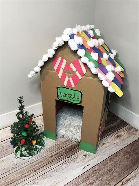 How To Make A Diy Cardboard Gingerbread Cat House Hometalk