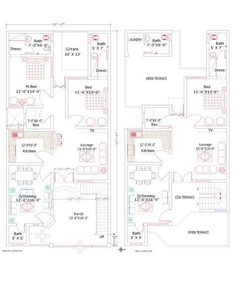 7 Marla 30x60 House Plan Cadregen