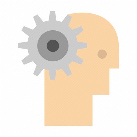 Brain Gear Man Mechanism Personal Solution Working Icon