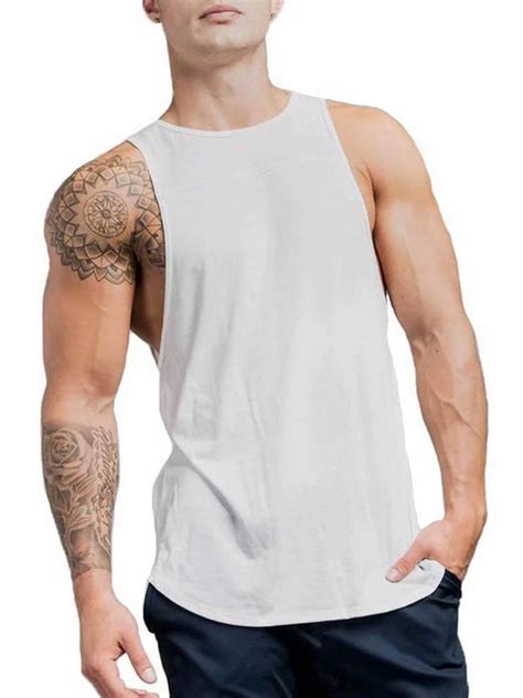 Karuedoo Mens Bodybuilding Stringer Tank Top Y Back Gym Workout Sports Vest Shirt Clothes