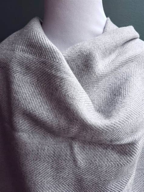Soft Dove Gray Woven Cashmere Shawl Warm Cashmere Throw Wool Throw