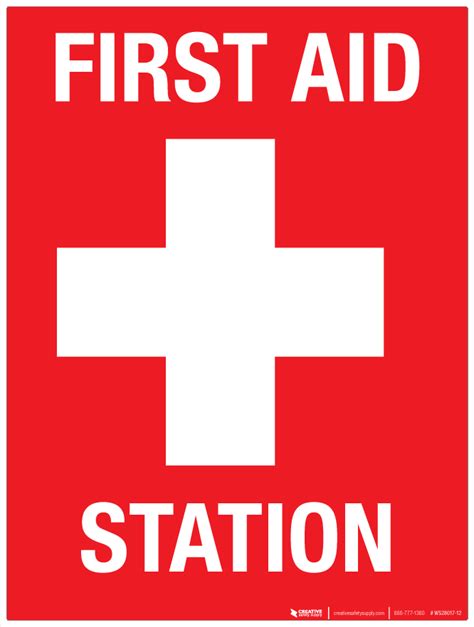First Aid Station Wall Sign Creative Safety Supply