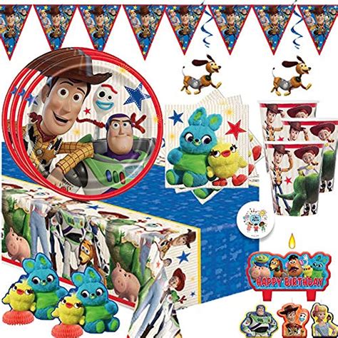 Deluxe Toy Story 4 Birthday Party Supplies Pack For 16 Guests With