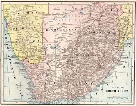 1903 Antique South Africa Map Vintage Map Of South Africa Gallery Wall