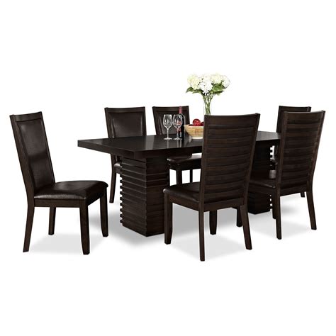 Value city dining room chairs. Paragon Table and 6 Chairs - Merlot and Brown | Value City ...