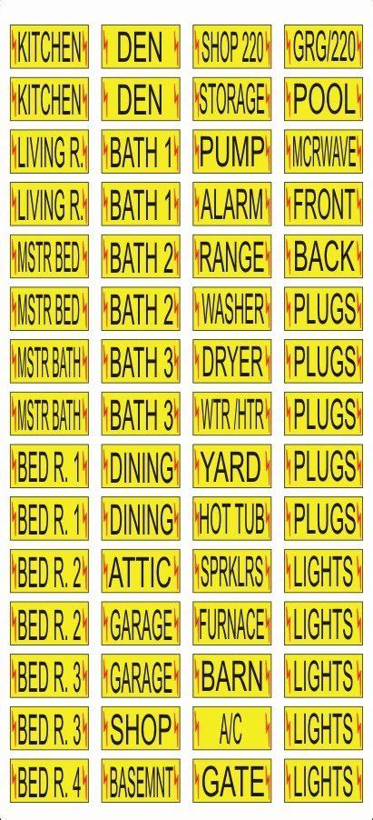 Printable circuit breaker panel labels. Free Printable Circuit Breaker Panel Labels Awesome Circuit Breaker Labels for Home and Shop ...