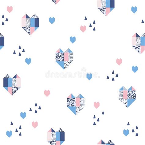 Geometric Hearts Background Abstract Hearts And Geometric Shapes