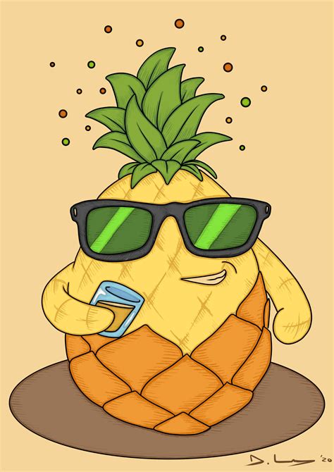 Artstation Fun Pineapple Digital Illustration