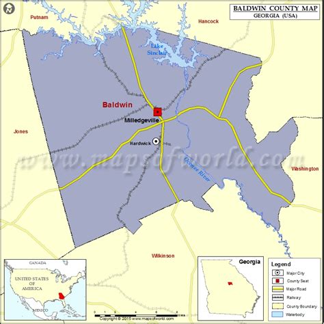 Baldwin County Map Map Of Baldwin County Georgia