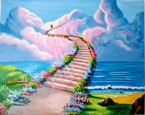 Stairway To Heaven Heaven Painting Heaven Art Nature Canvas Painting