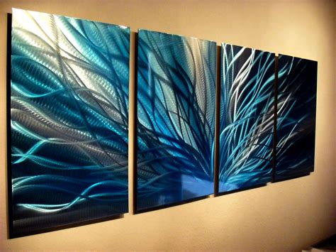 Radiance in Blues- Abstract Metal Wall Art Contemporary Modern Decor ...