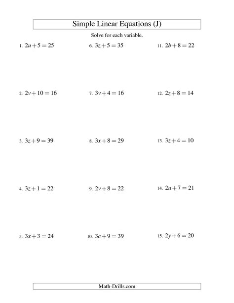 Linear Equations And Inequalities Worksheet