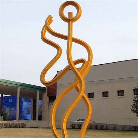 Large Metal Aerospace campus Learning stainless steel sculpture