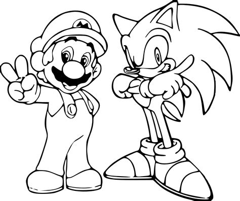 Of Sonic And Mario Coloring Page Free Printable Coloring Pages On