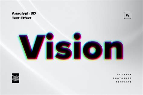 Anaglyph 3d Text Effects On Yellow Images Creative Store
