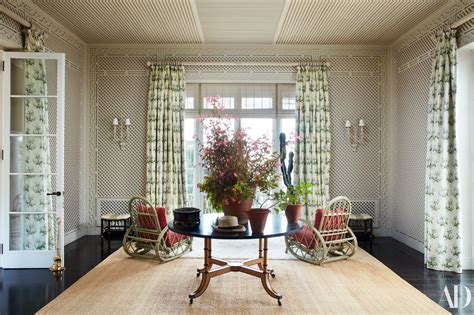 Treillage Room Lattice Colefax And Fowler Bowood Fabric Curtains