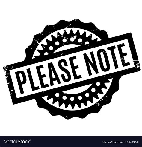 Please Note Rubber Stamp Royalty Free Vector Image
