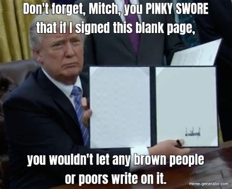 Blank Check Mitch Meme Generator
