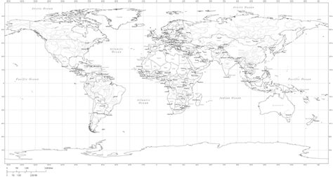 Map Of The World Labeled Black And White Labeled World Map With The Images