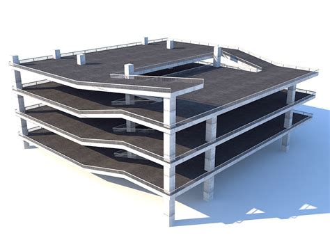 Multi Storey Car Park Floor Parking 3d Asset Landscape Architecture