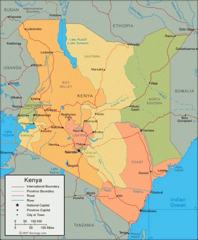 Political map of kenya kenya counties map. 2007 Kenya Administrative Map with major roads | Understanding Horn of Africa
