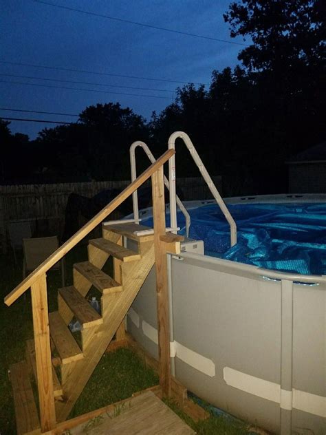 I Built Stairs For Our Pool With Confer Steps Attached For Easy Entry And Exit Swimming