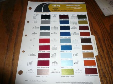 Find 1975 Ford Du Pont Paints Color Chip Paint Sample Ford Lincoln