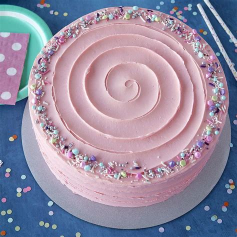 Pretty In Pink Buttercream Cake Recipe Savoury Cake Cake Easy Cake