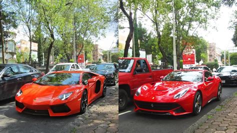Maybe you would like to learn more about one of these? Ferrari F12 Berlinetta & Lamborghini Aventador LP700-4 - México DF - YouTube