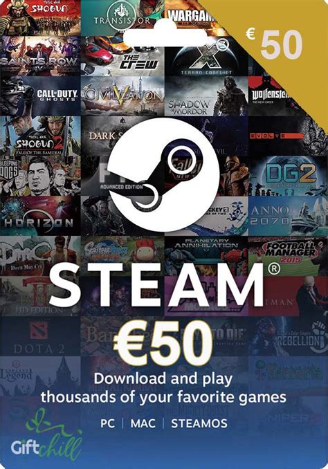 50 Steam Gift Card EUROPE GiftChill Co Uk