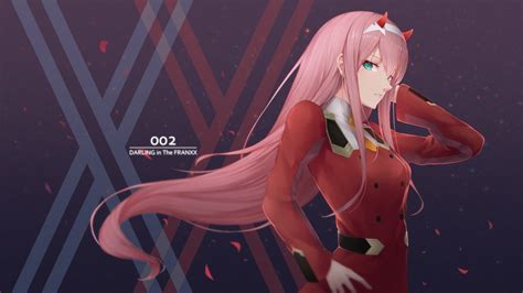Darling In The Franxx Zero Two Long Pink Hair Darling In The Franxx