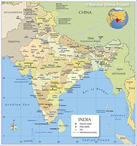 Political Map Of India With States