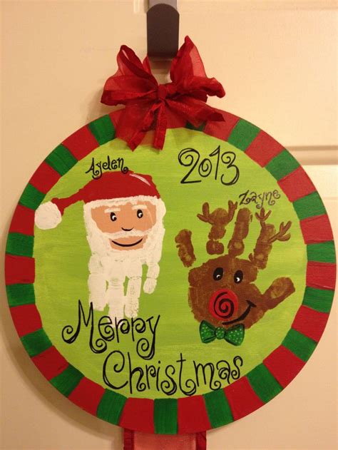 Christmas Hand Print Craft Christmas Pinterest