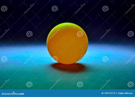 Table Tennis Ball Colors Light Illumination Stock Image Image Of