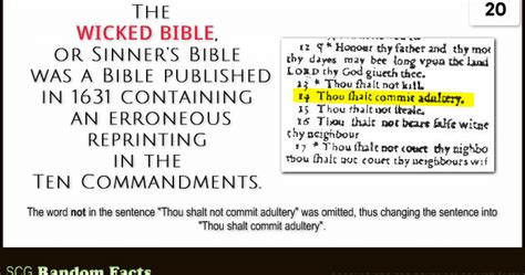 Scg Random Facts Random Fact 20 The Wicked Bible Is So Called Due