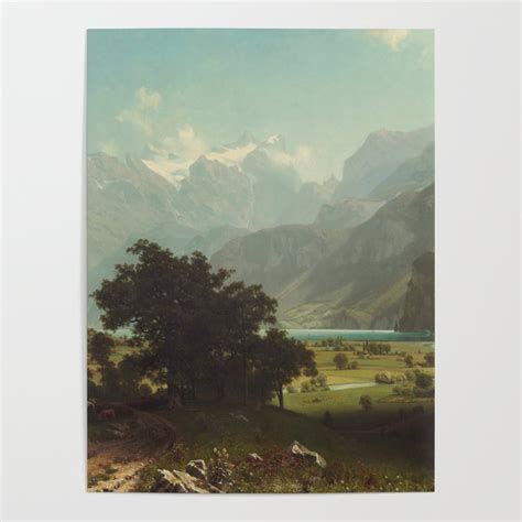 Lake Lucerne By Albert Bierstadt Poster By Artmasters Society6