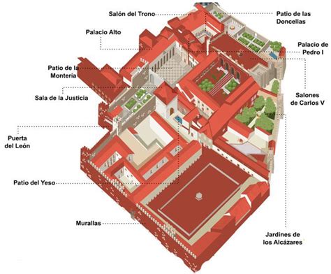 3d Orientation Map Of The Alcazar Palace Seville Alcazar Seville