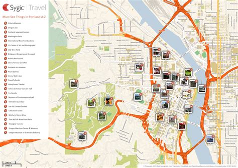 Map Of Portland Attractions Tripomatic