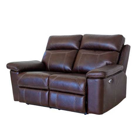 Robert Brown Leather Manual Reclining Loveseat Wallaroos Furniture