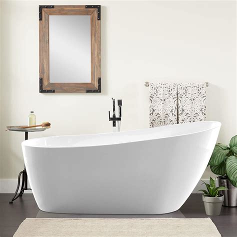 Buy Vanity Art Freestanding White Acrylic Bathtub Modern Stand Alone