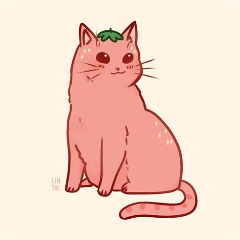 Linyue On Instagram Strawberry Cat Cat Cats