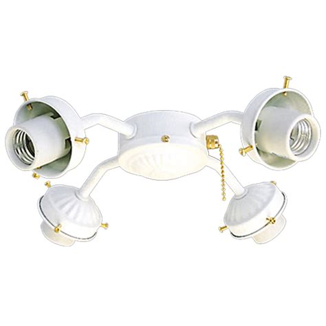 Shop Harbor Breeze 4 Light Textured White Ceiling Fan Light Kit With